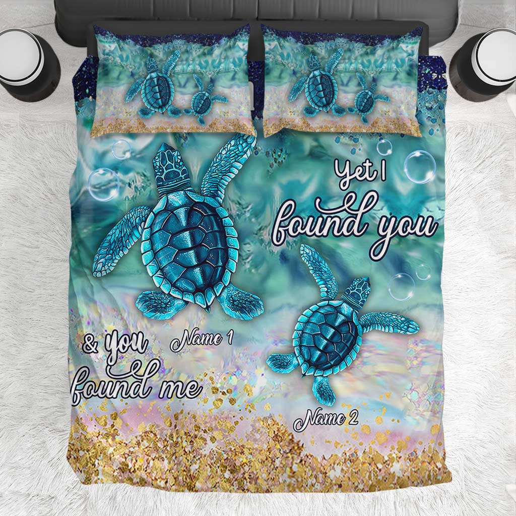 Sea Turtle Ocean Beach Crashing Waves - Personalized Turtle Bedding Set