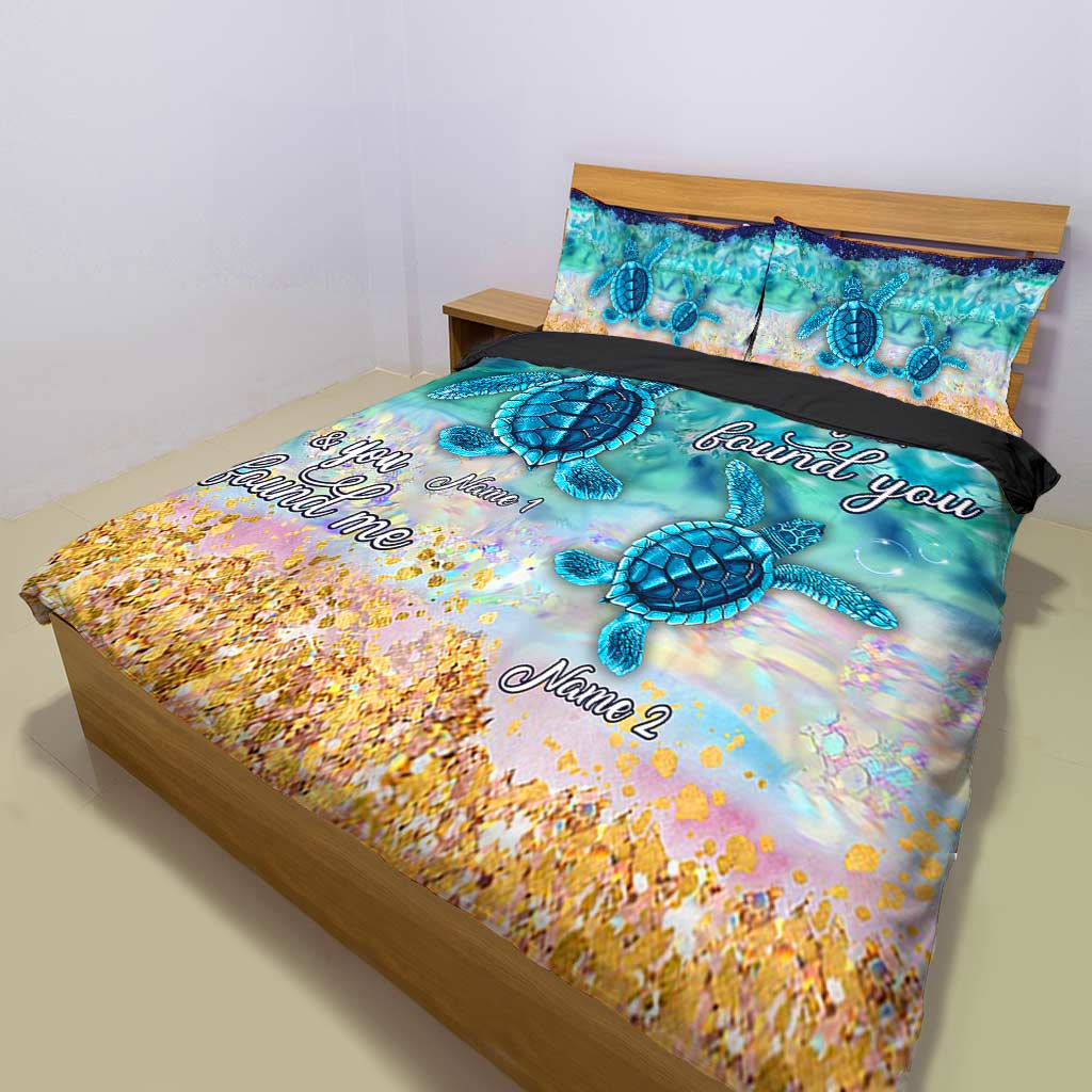 Sea Turtle Ocean Beach Crashing Waves - Personalized Turtle Bedding Set