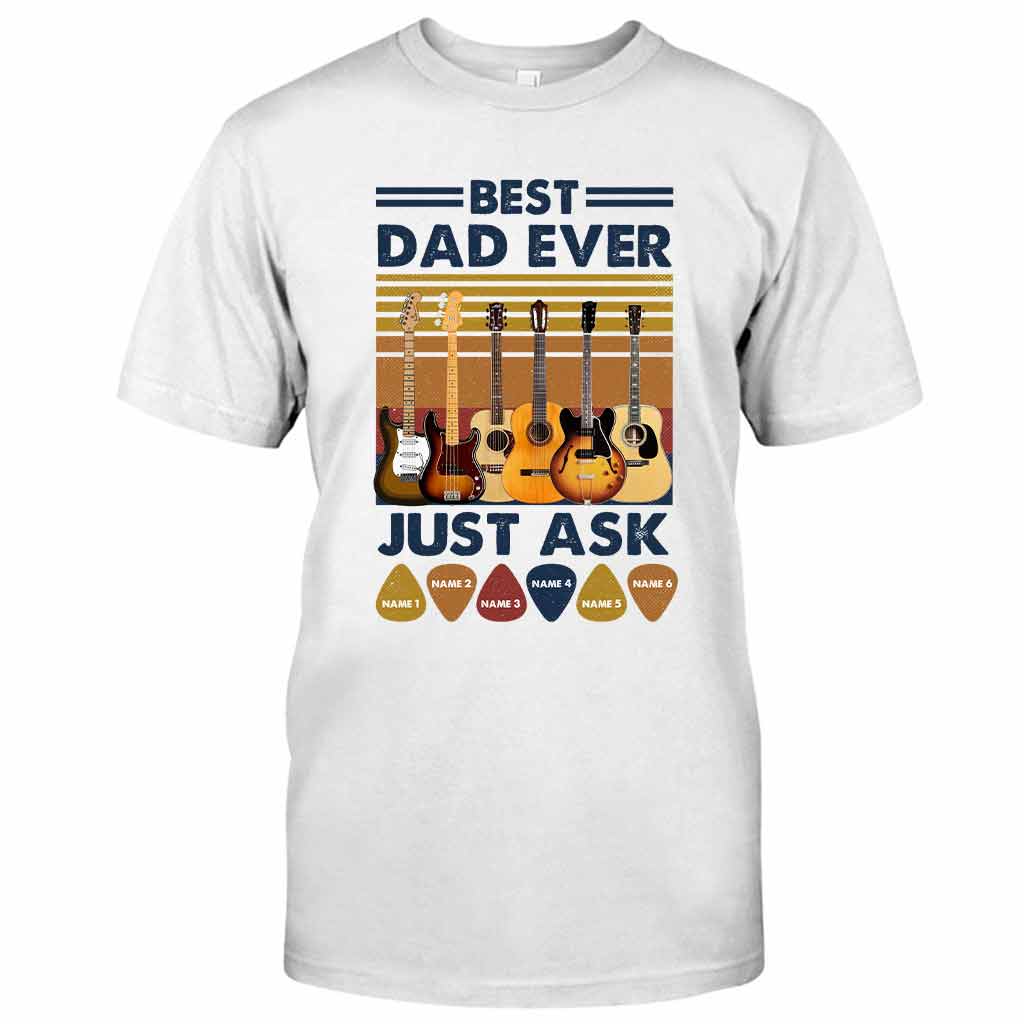 Best Dad Ever Father's Day - Guitar Personalized T-shirt And Hoodie