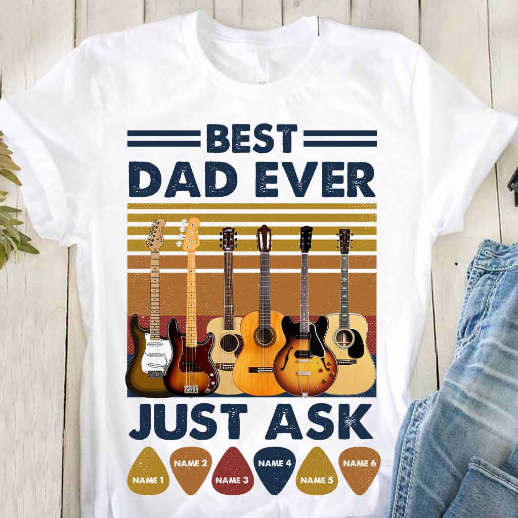 Best Dad Ever Father's Day - Guitar Personalized T-shirt And Hoodie