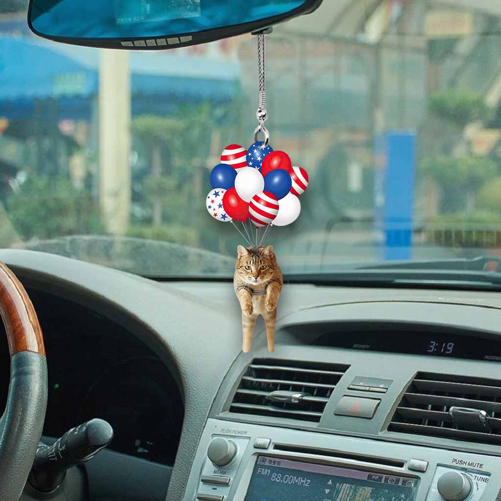 Flying Cat Car Ornament (Printed On Both Sides)