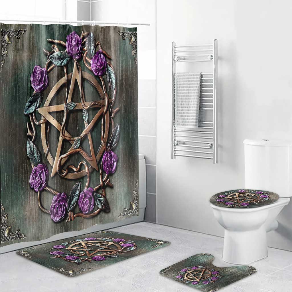 Witch - Bathroom Curtain & Mats Set With 3D Pattern Print