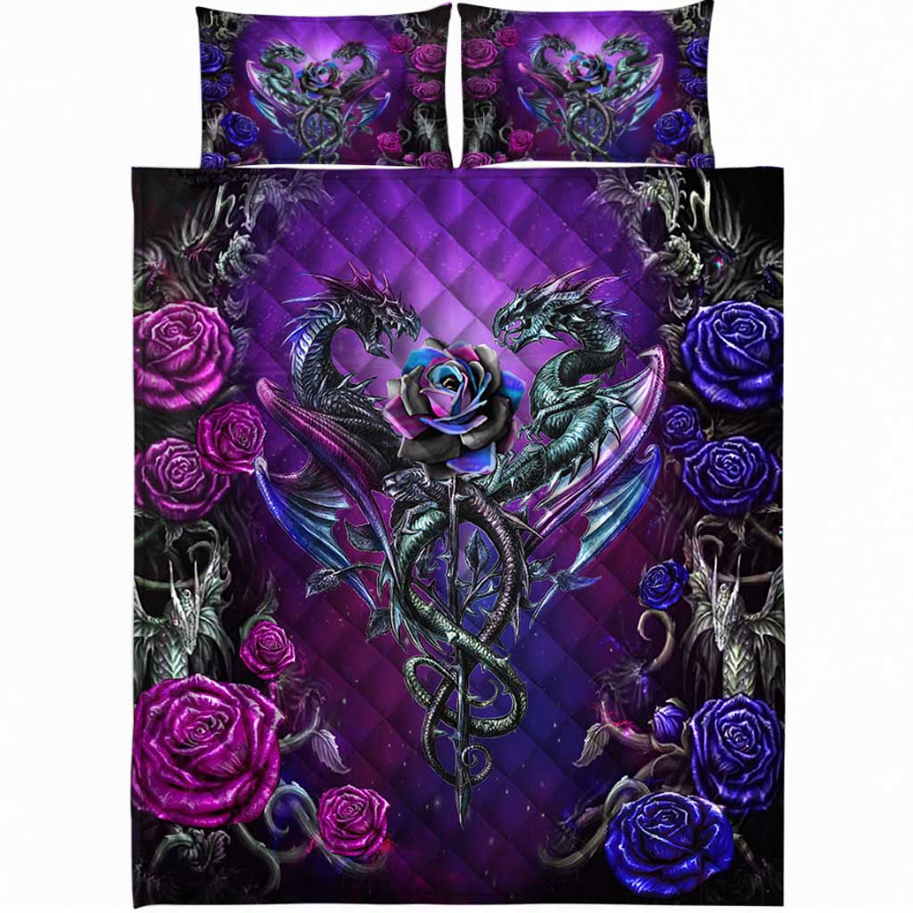 Soul Of A Dragon Heart Of A Witch Quilt Set