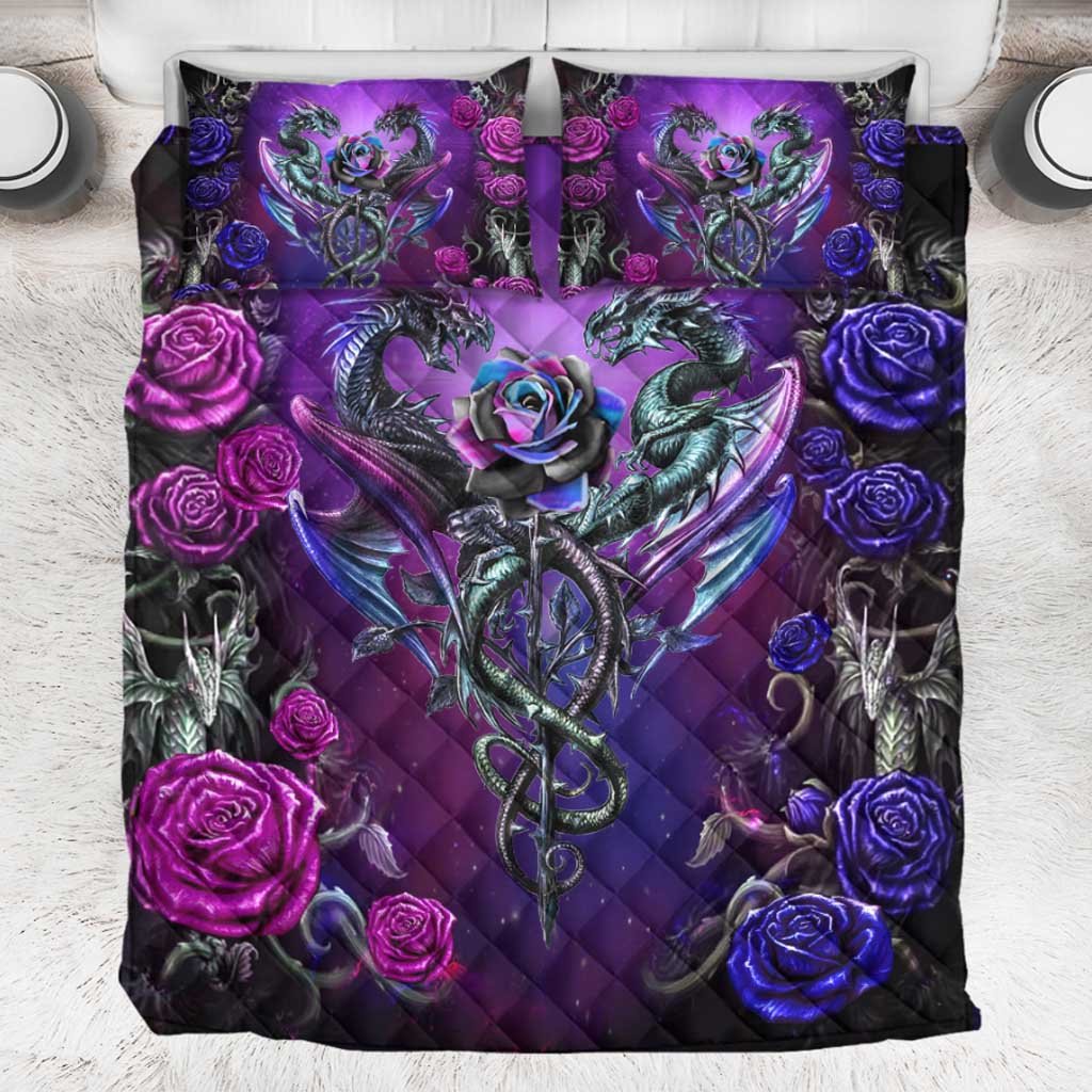 Soul Of A Dragon Heart Of A Witch Quilt Set