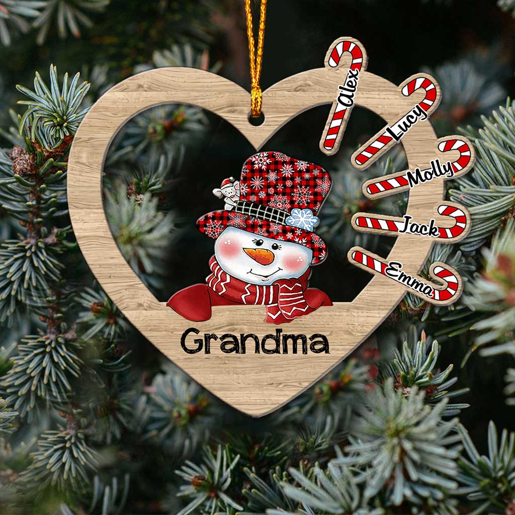 Grandma - Personalized Christmas Grandma Ornament (Printed On Both Sides)