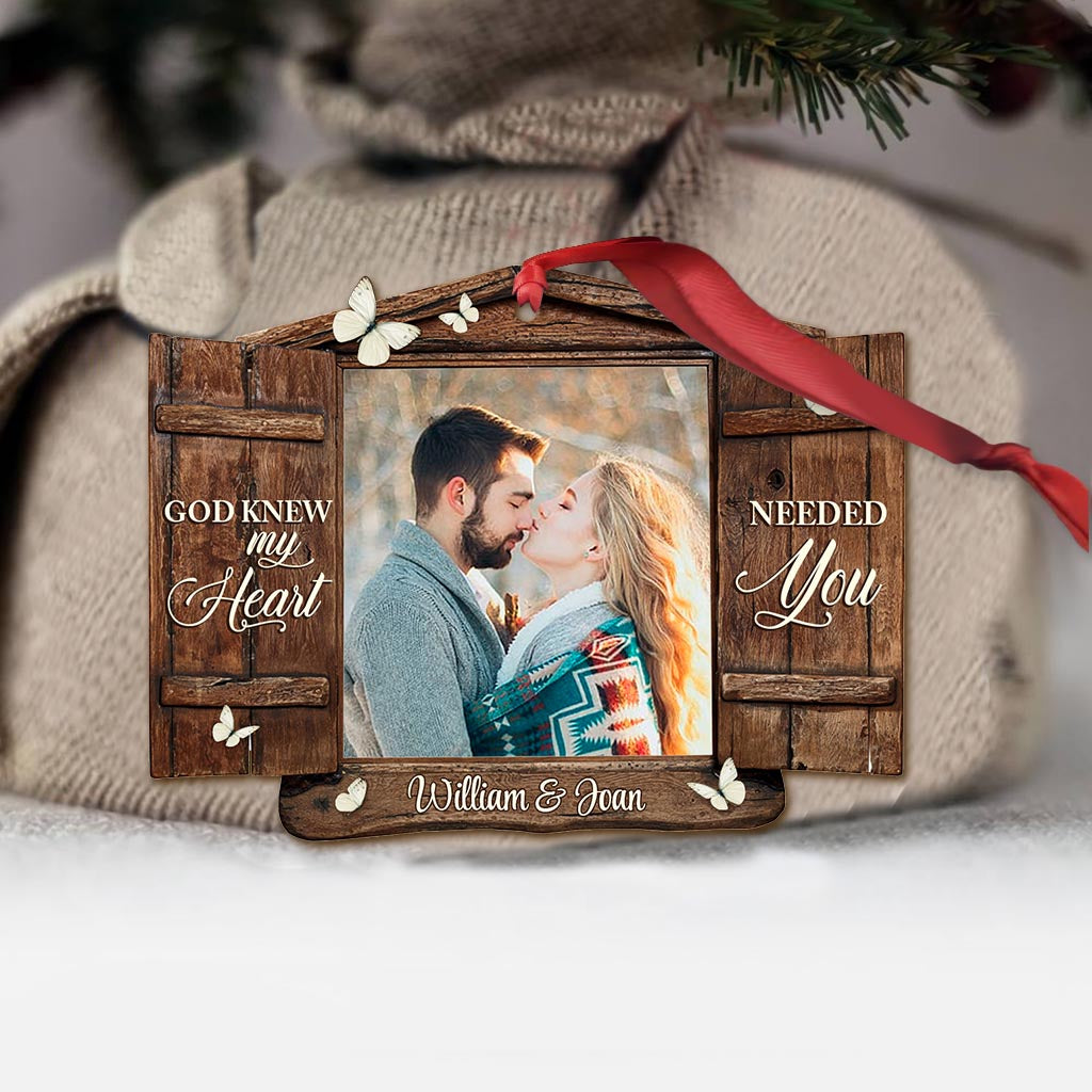 God Knew My Heart - Personalized Christmas Couple Ornament (Printed On Both Sides)
