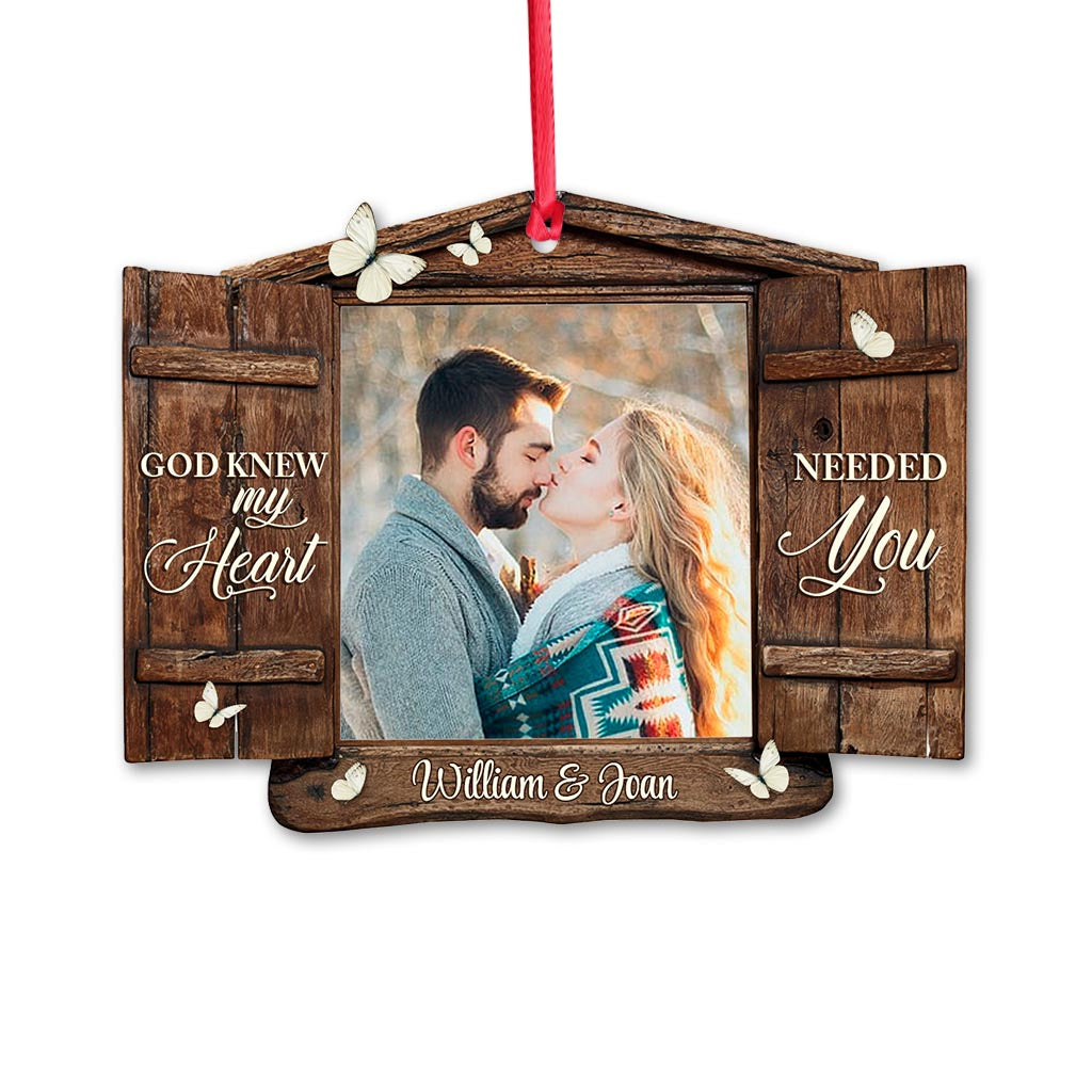 God Knew My Heart - Personalized Christmas Couple Ornament (Printed On Both Sides)