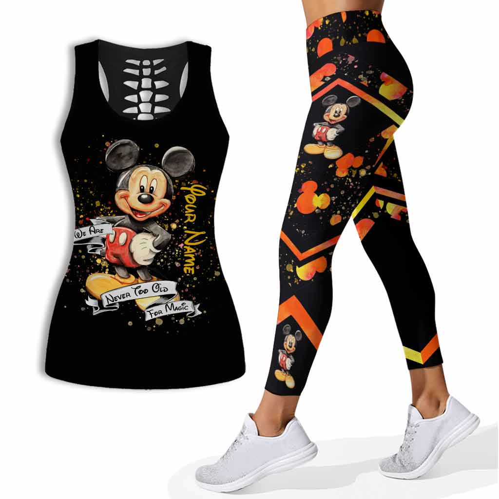 Never Too Old For Magic Mouse Ears - Personalized Hollow Tank Top and Leggings