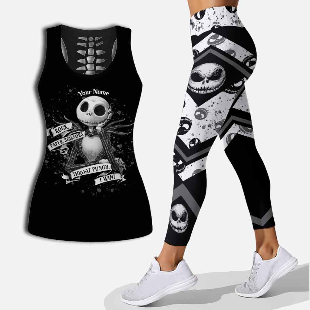 Rock Paper Scissors Nightmare - Personalized Hollow Tank Top and Leggings