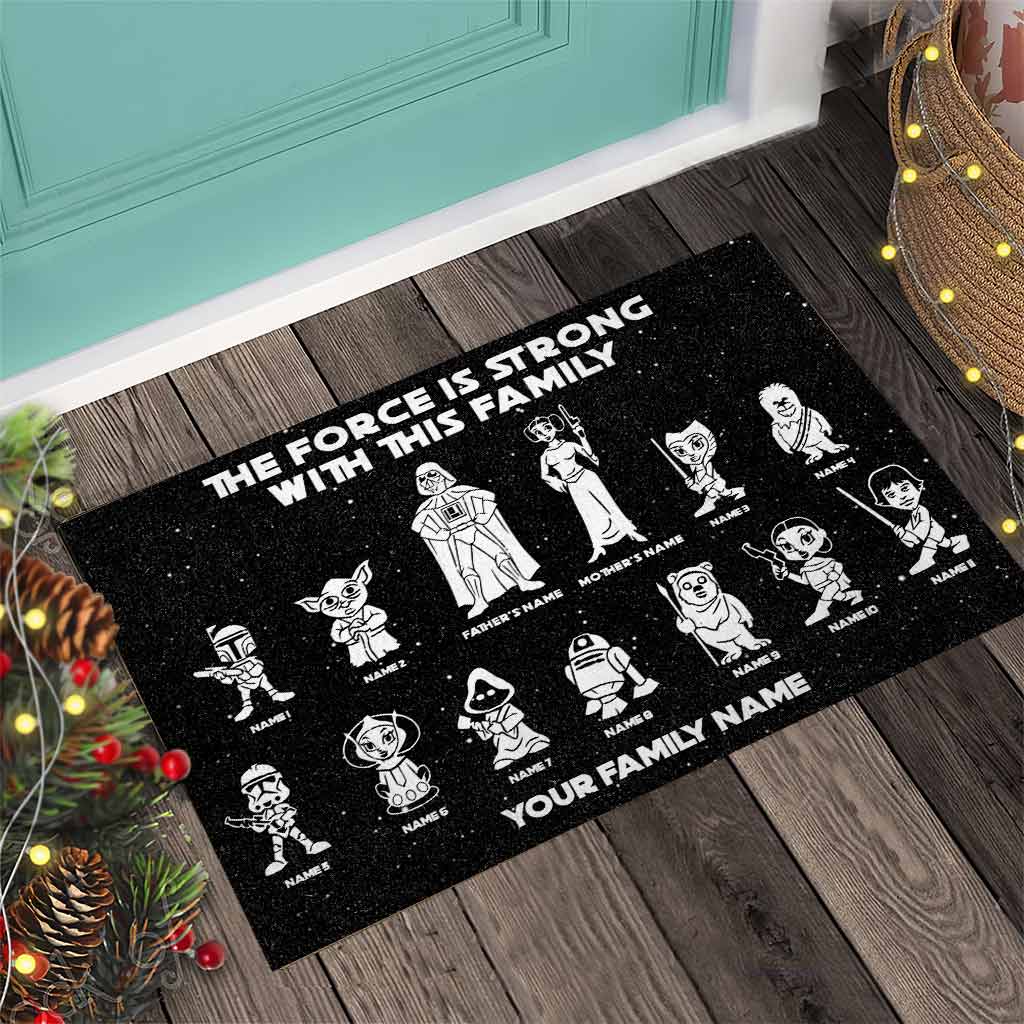 The Force Is Strong With This Family - Personalized The Force Doormat