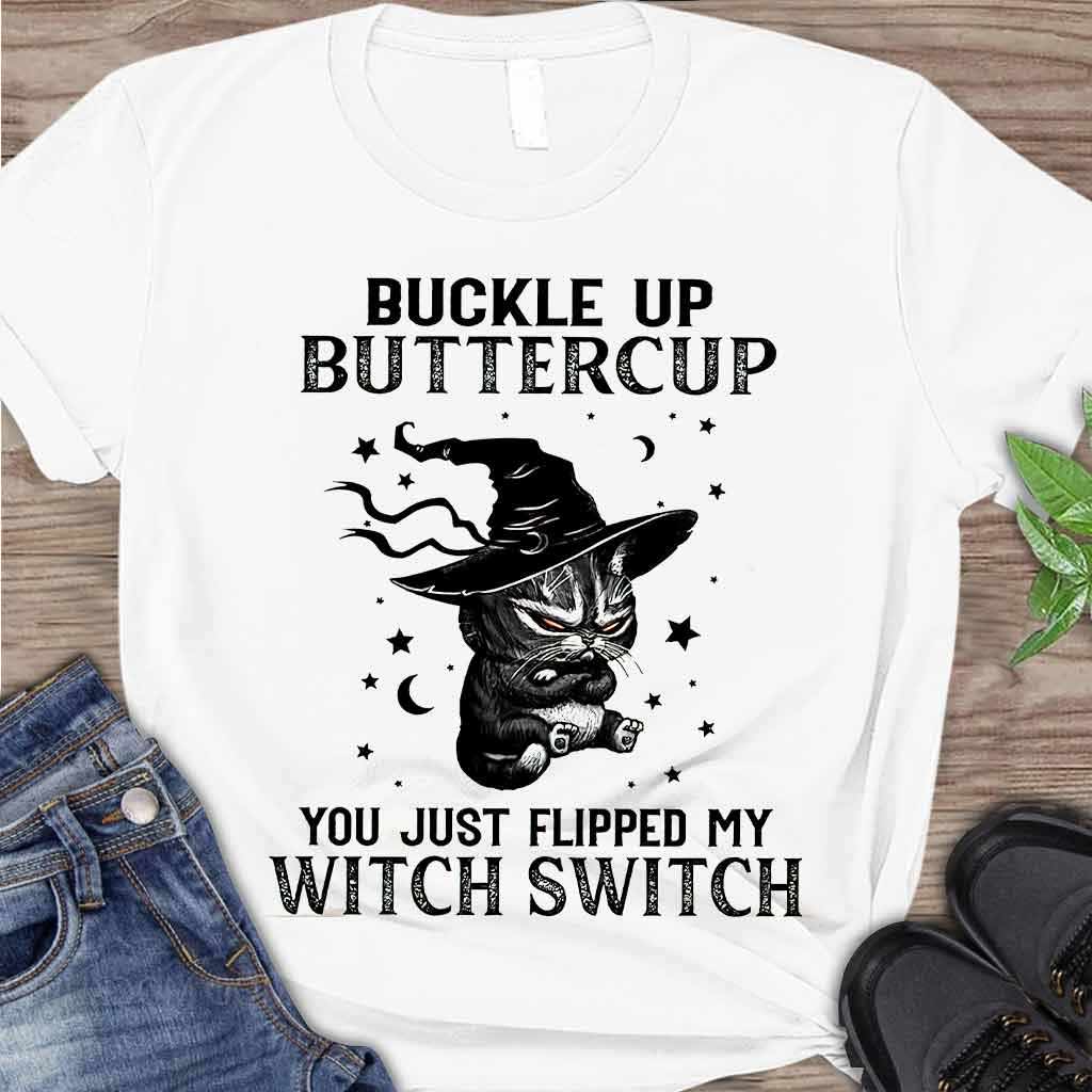 Black Cat Witch Funny Halloween T-shirt And Hoodie 082021