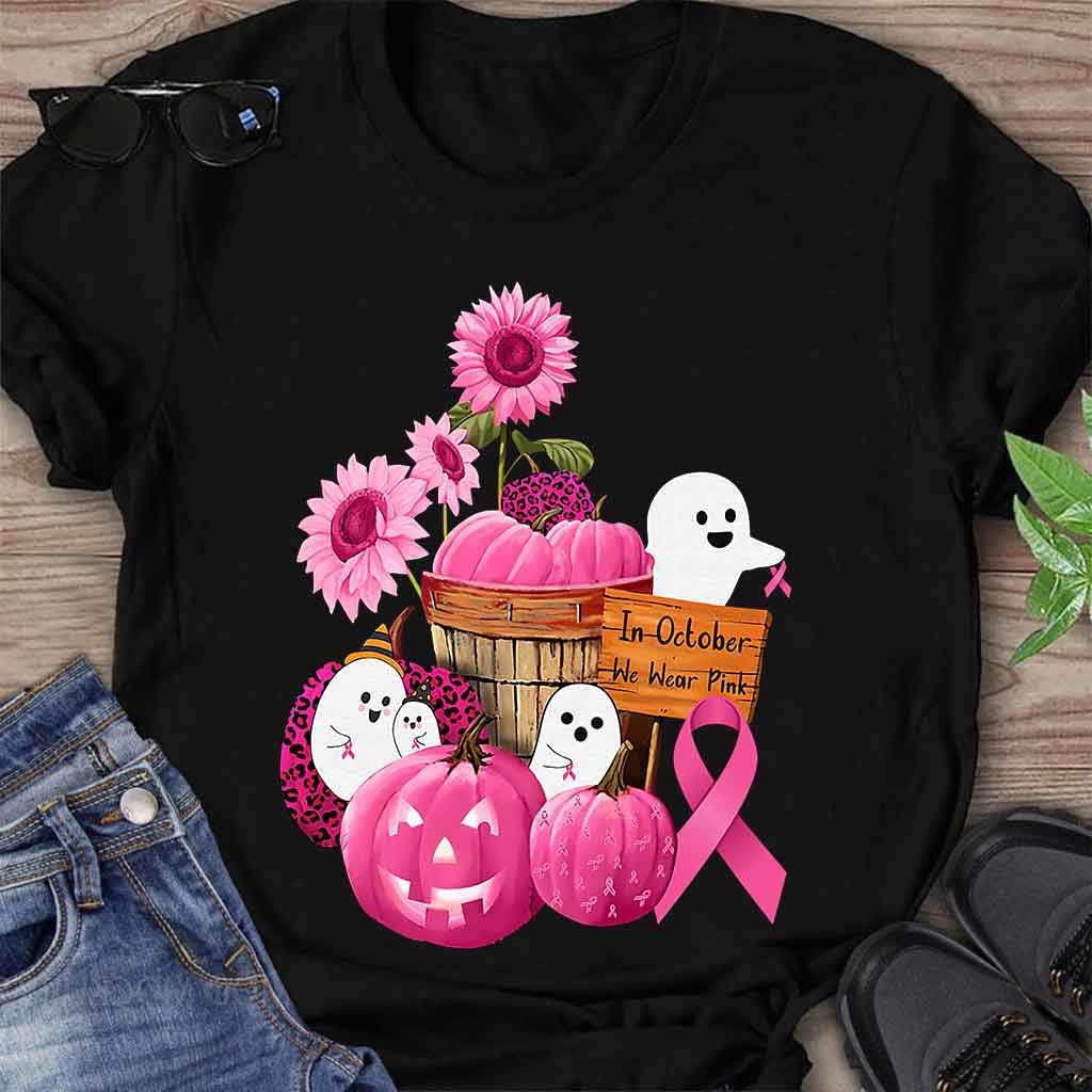 In October We Wear Pink Halloween  - Breast Cancer Awareness T-shirt And Hoodie 082021