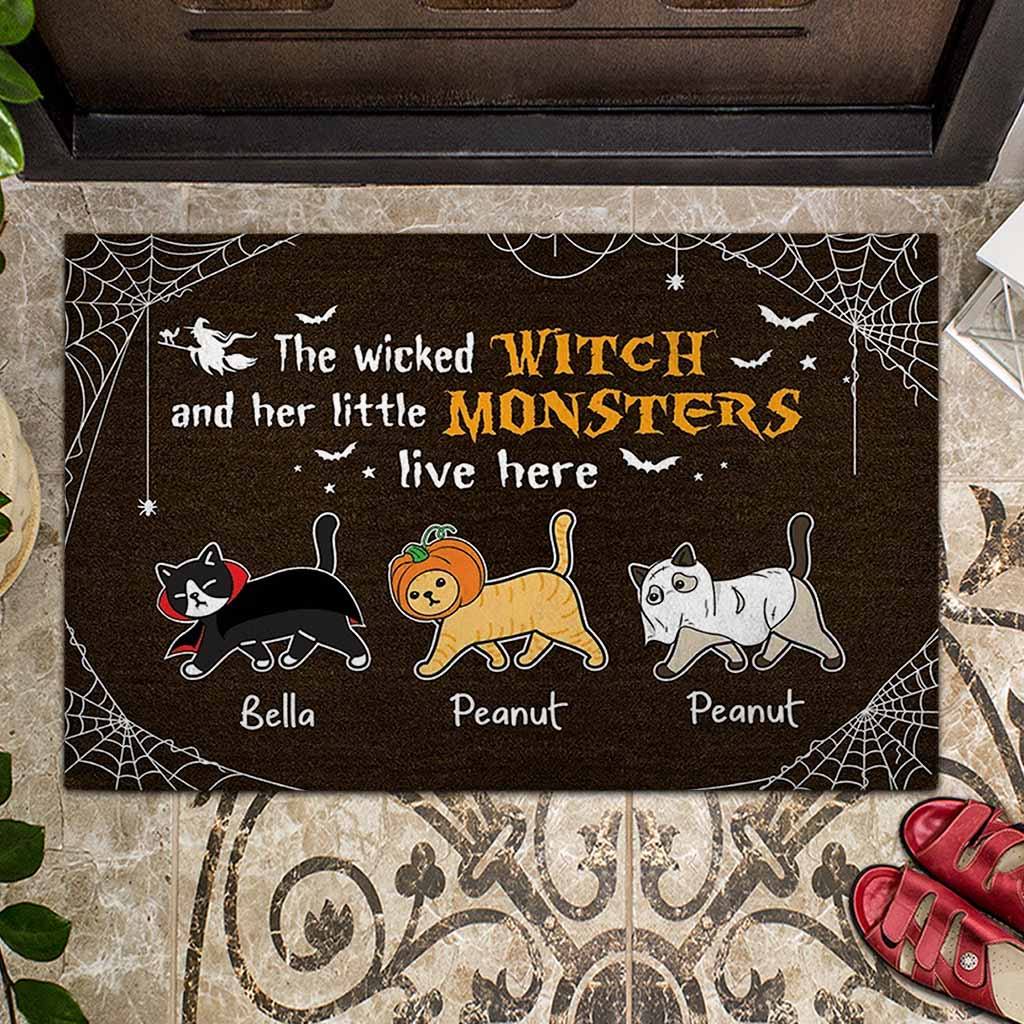 The Wicked Witch Funny Halloween - Cat Personalized Doormat 082021