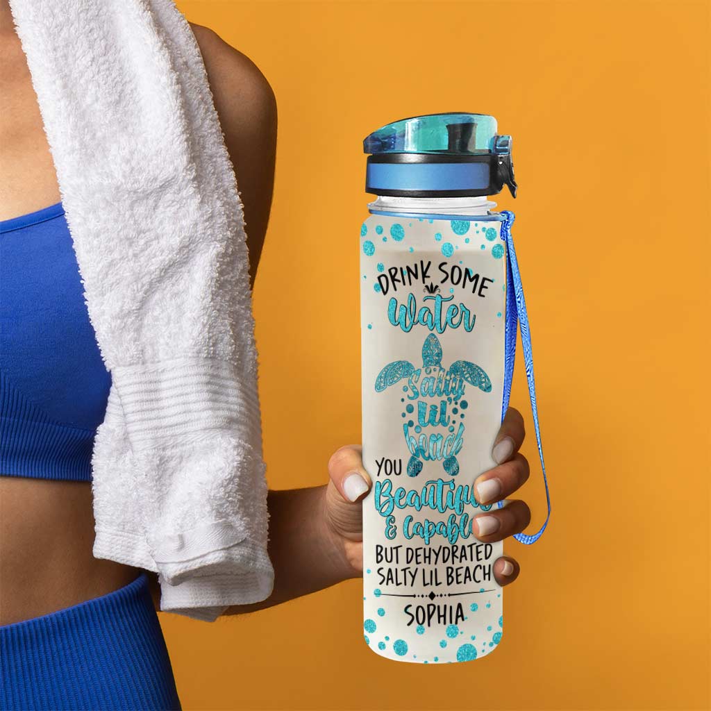 Drink Some Water - Personalized Turtle Water Tracker Bottle