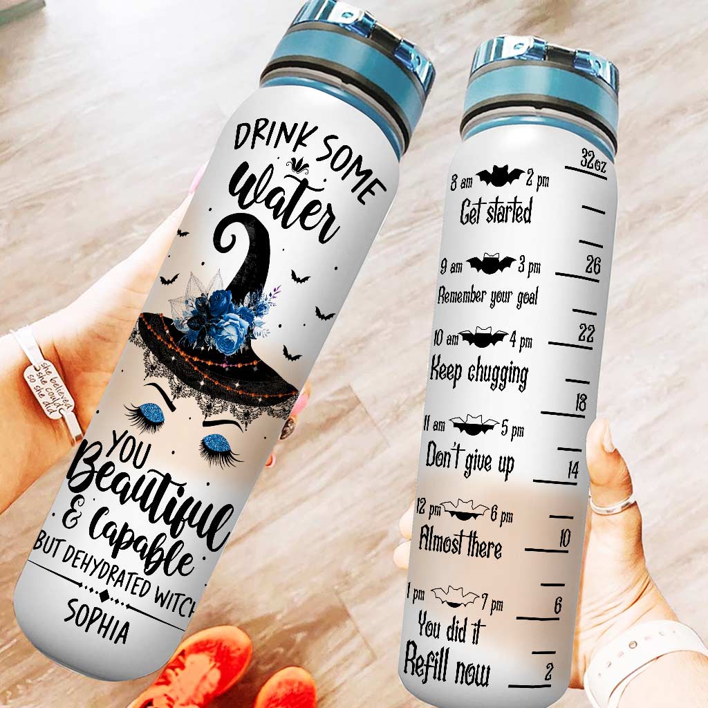 Drink Some Water - Personalized Witch Water Tracker Bottle