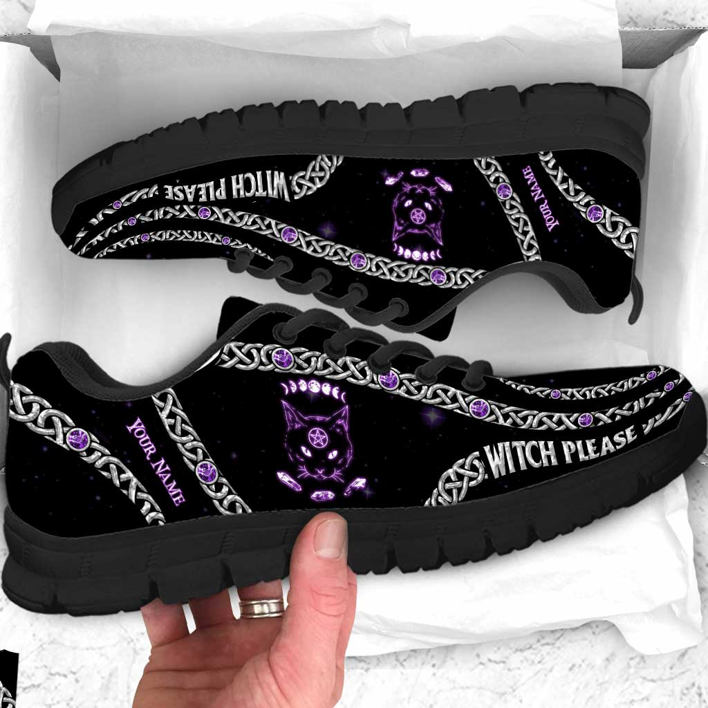 Witchy Vibes Black Cats - Personalized Halloween Witch Sneakers