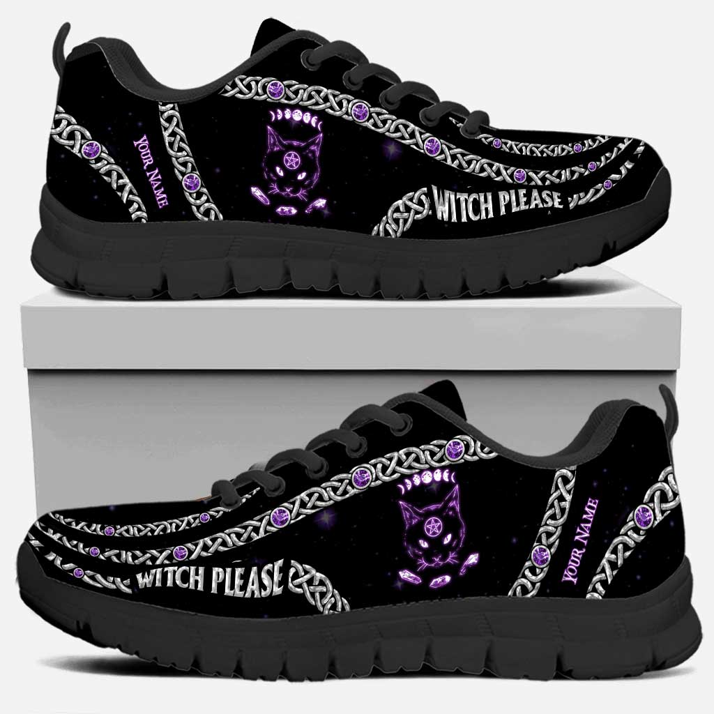 Witchy Vibes Black Cats - Personalized Halloween Witch Sneakers