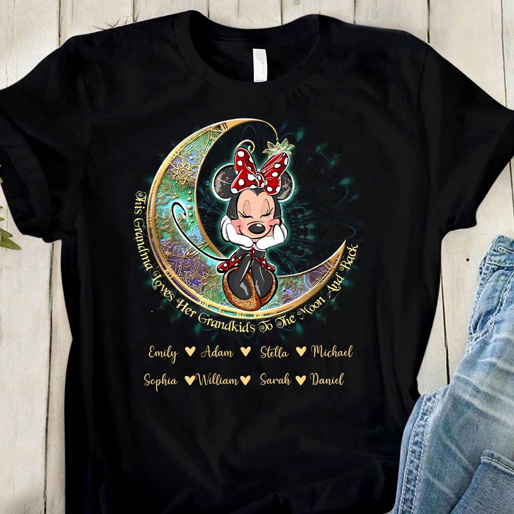 This Grandma Loves Her Grandkids To The Moon And Back - Personalized Mouse T-shirt and Hoodie