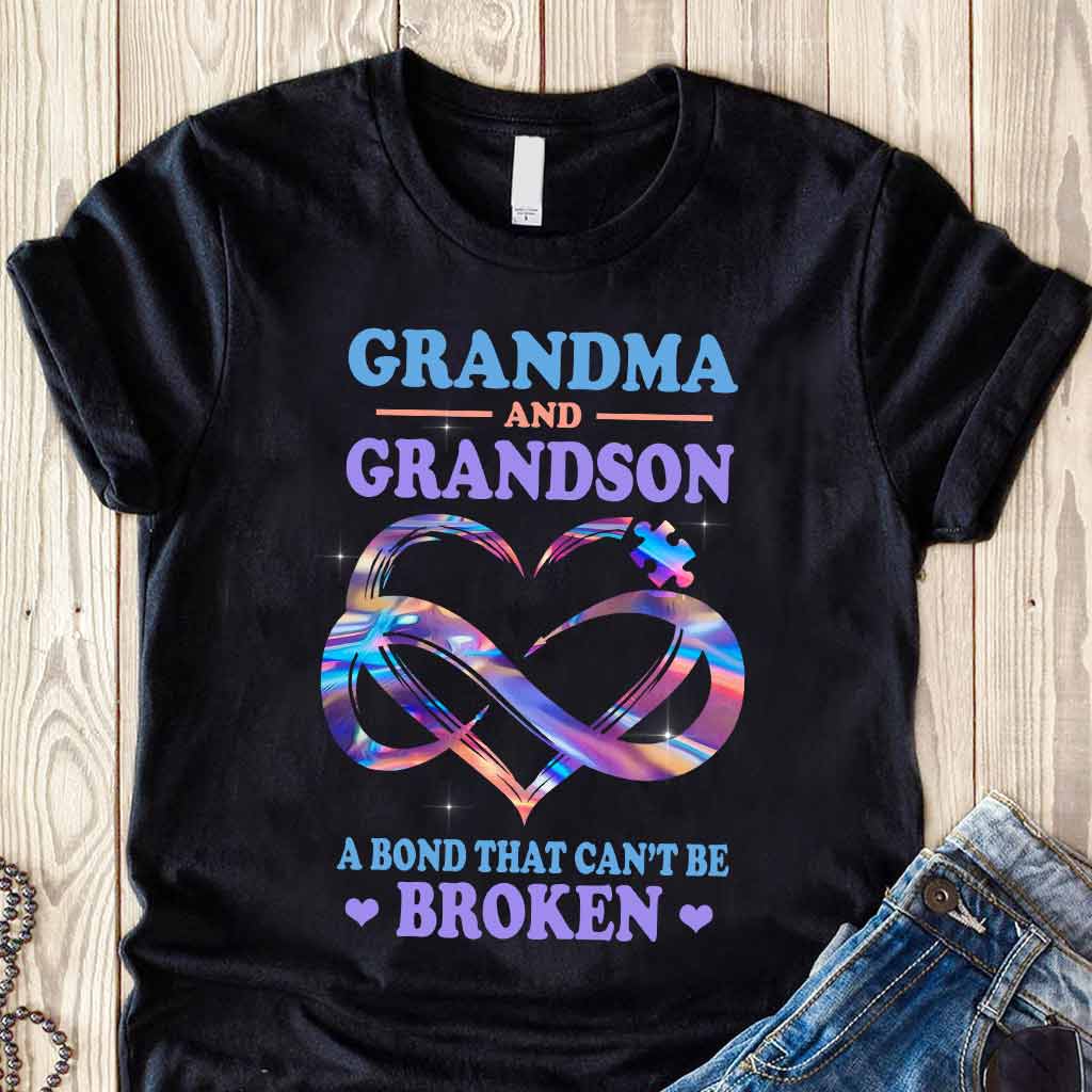 Grandma & Grandson - Autism Awareness Personalized T-shirt And Hoodie