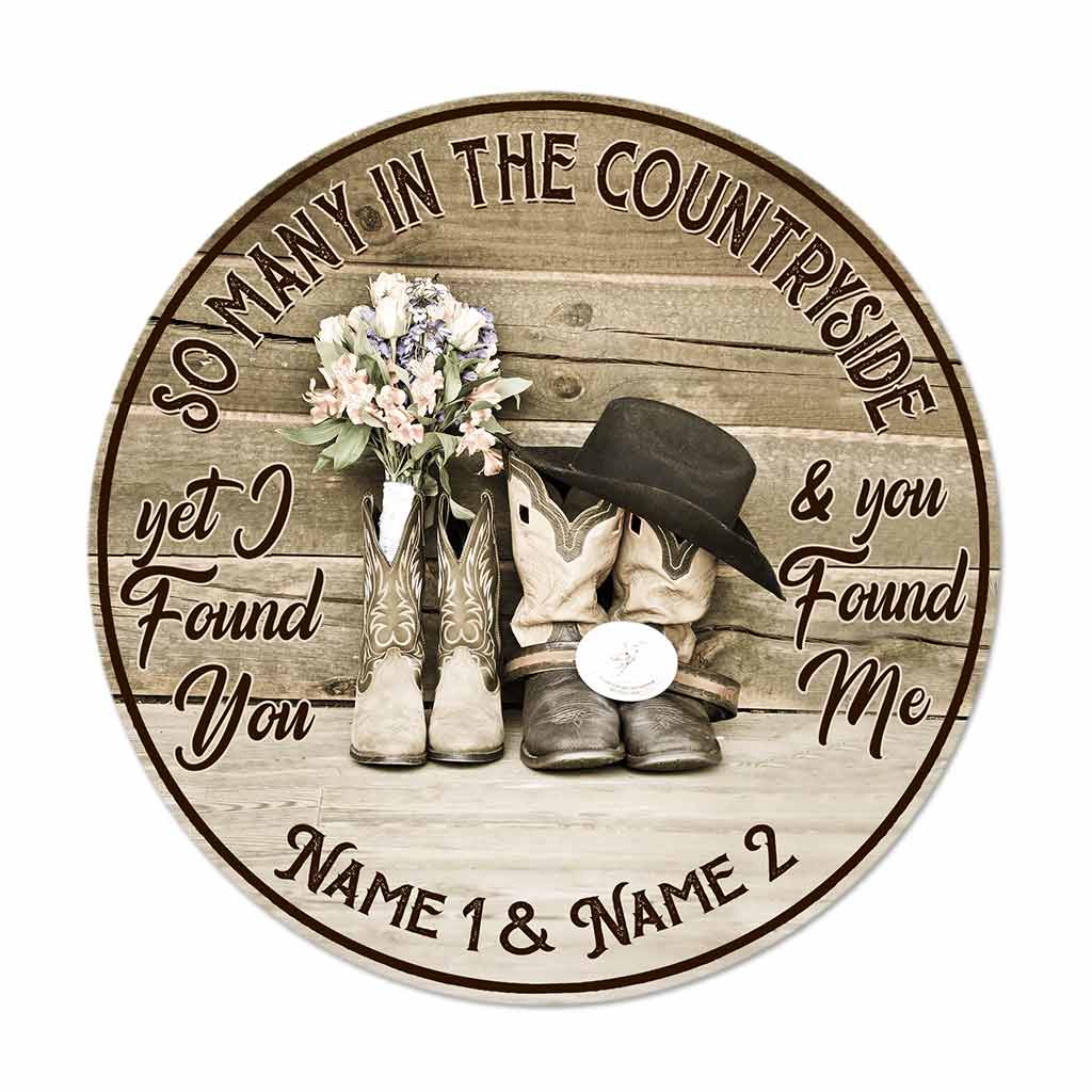 So Many In The Countryside - Horse Personalized Round Wood Sign