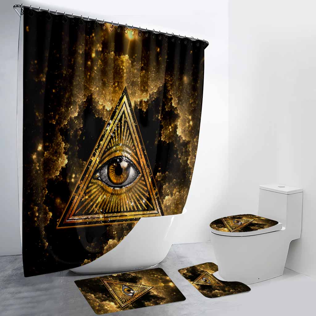 The All Seeing Eye - Witch Bathroom Curtain & Mats Set