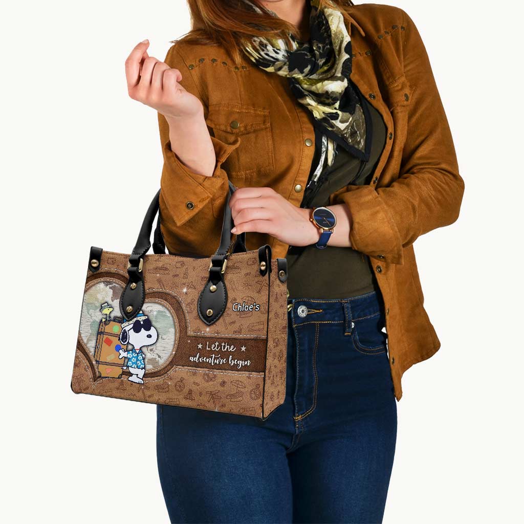 Let The Adventure Begin - Personalized Travelling Leather Handbag