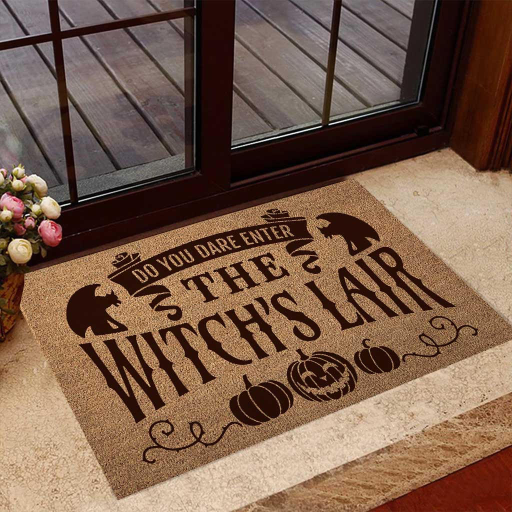 Do You Dare Enter The Witch's Lair Coir Pattern Print Doormat