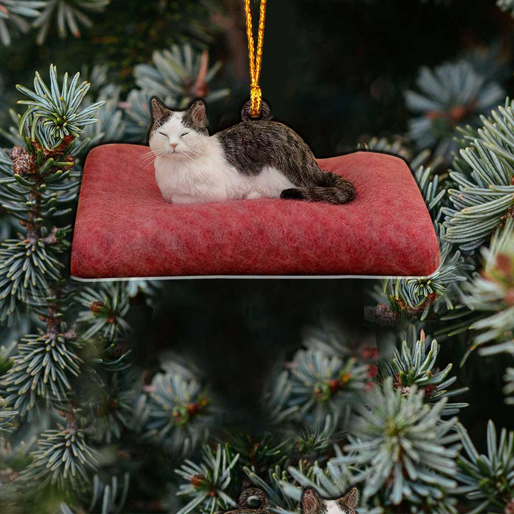 Little Ball Of Fur - Christmas Cat Ornament (Printed On Both Sides)