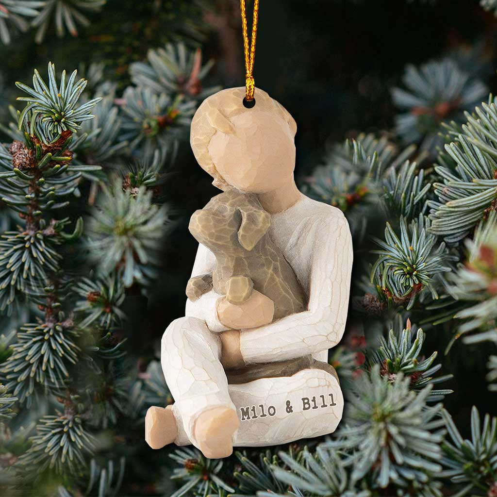 A True Friend Leaves Paw Prints On Your Heart - Personalized Christmas Dog Ornament With 3D Pattern Print (Printed On Both Sides)