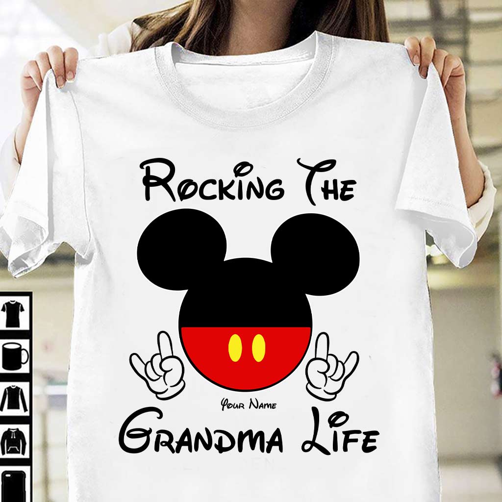 Rocking The Grandma Life - Personalized Mother's Day Mouse T-shirt and Hoodie