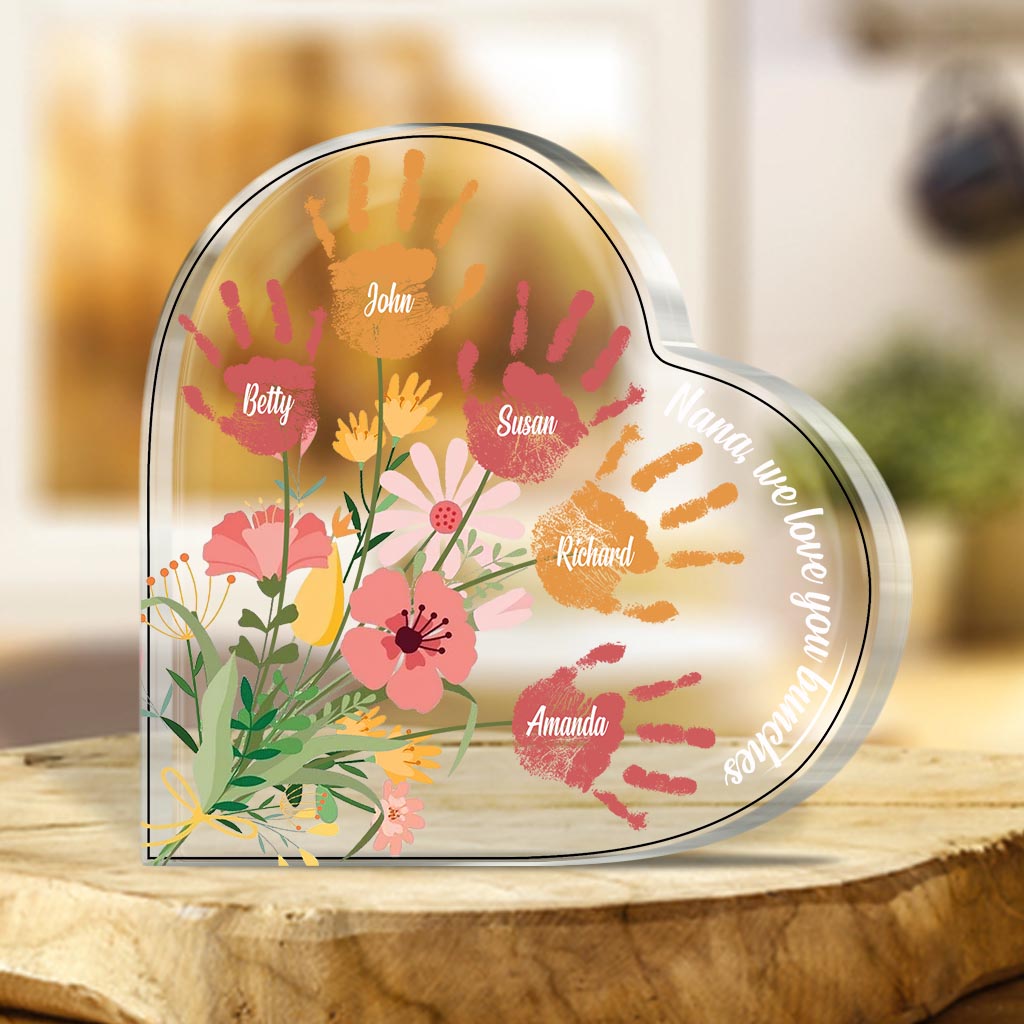 Nana We Love You - Personalized Mother's Day Grandma Custom Shaped Acrylic Plaque