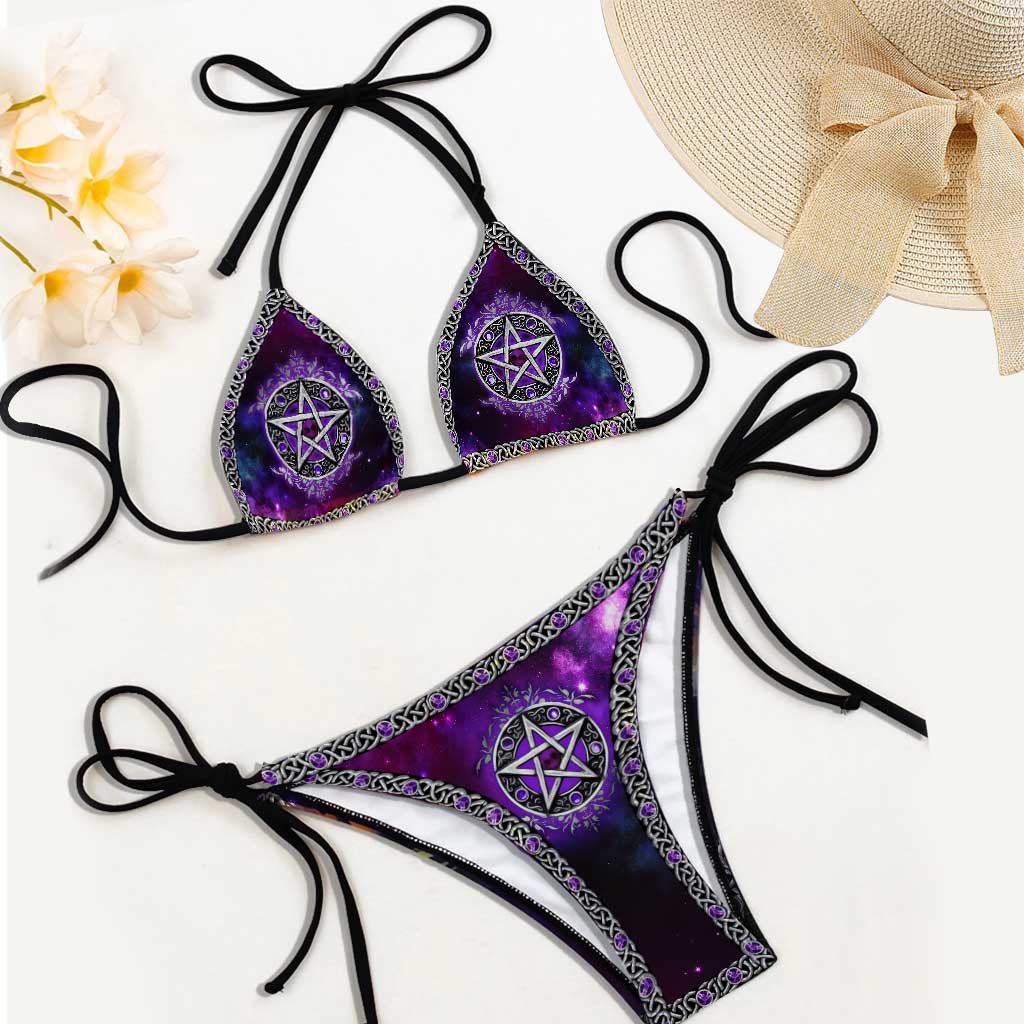 Purple Star Witch Vibe - Witch Women's Triangle Bikini Swimsuit