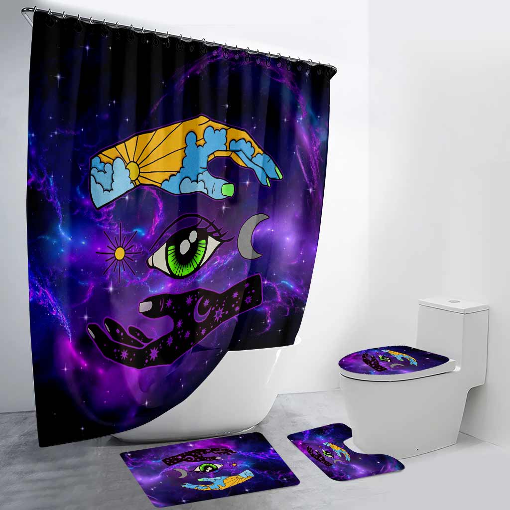 Eye Day And Night - Witch Bathroom Curtain & Mats Set