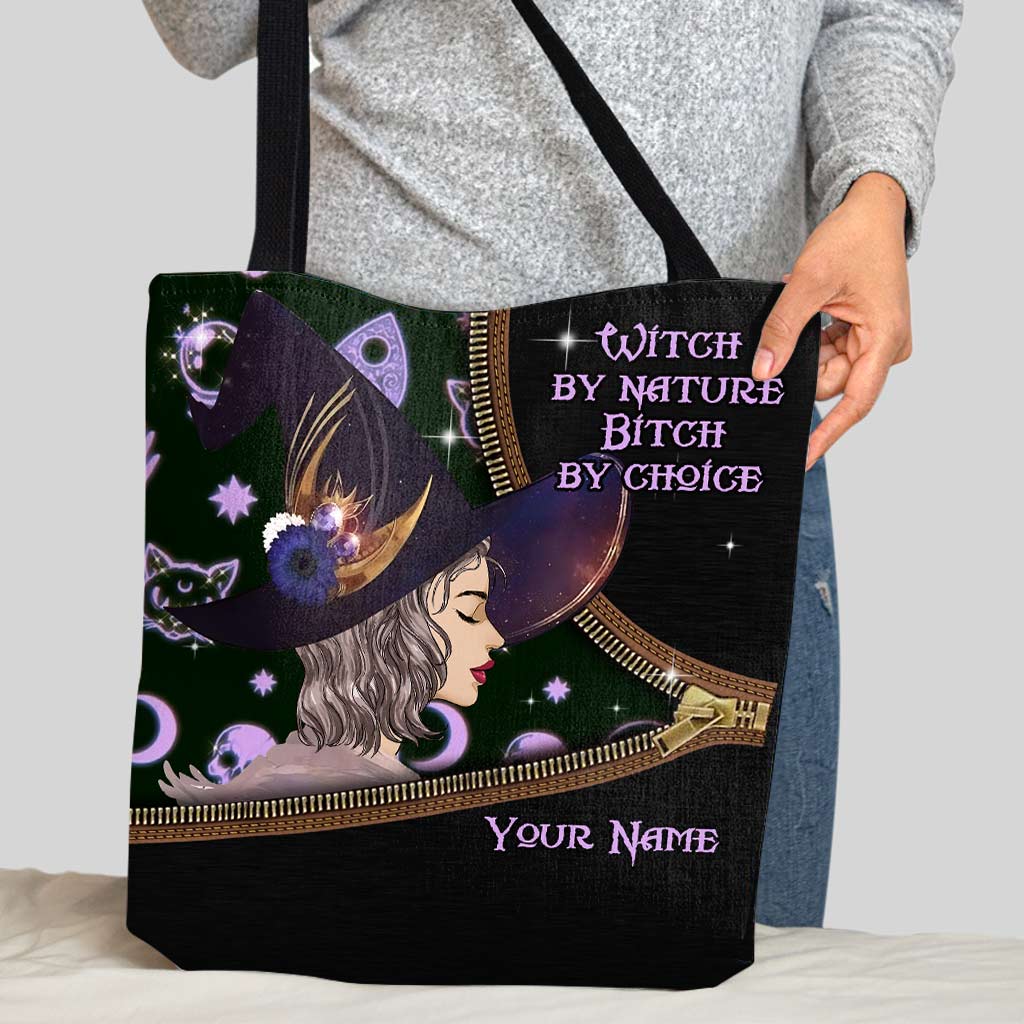 Witch By Nature Bitch By Choice - Personalized Tote Bag