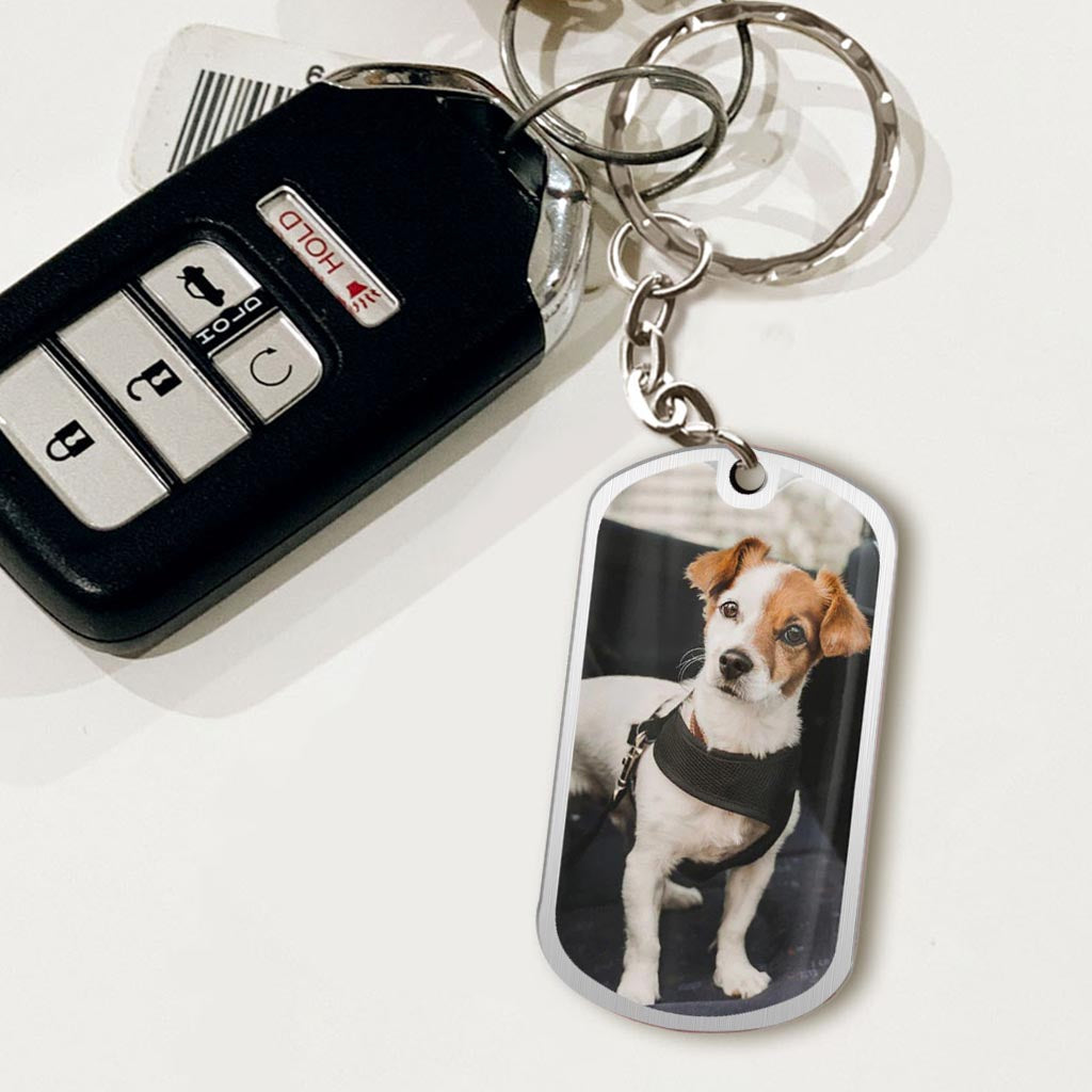 Once By My Side - Personalized Dog Stainless Steel Keychain