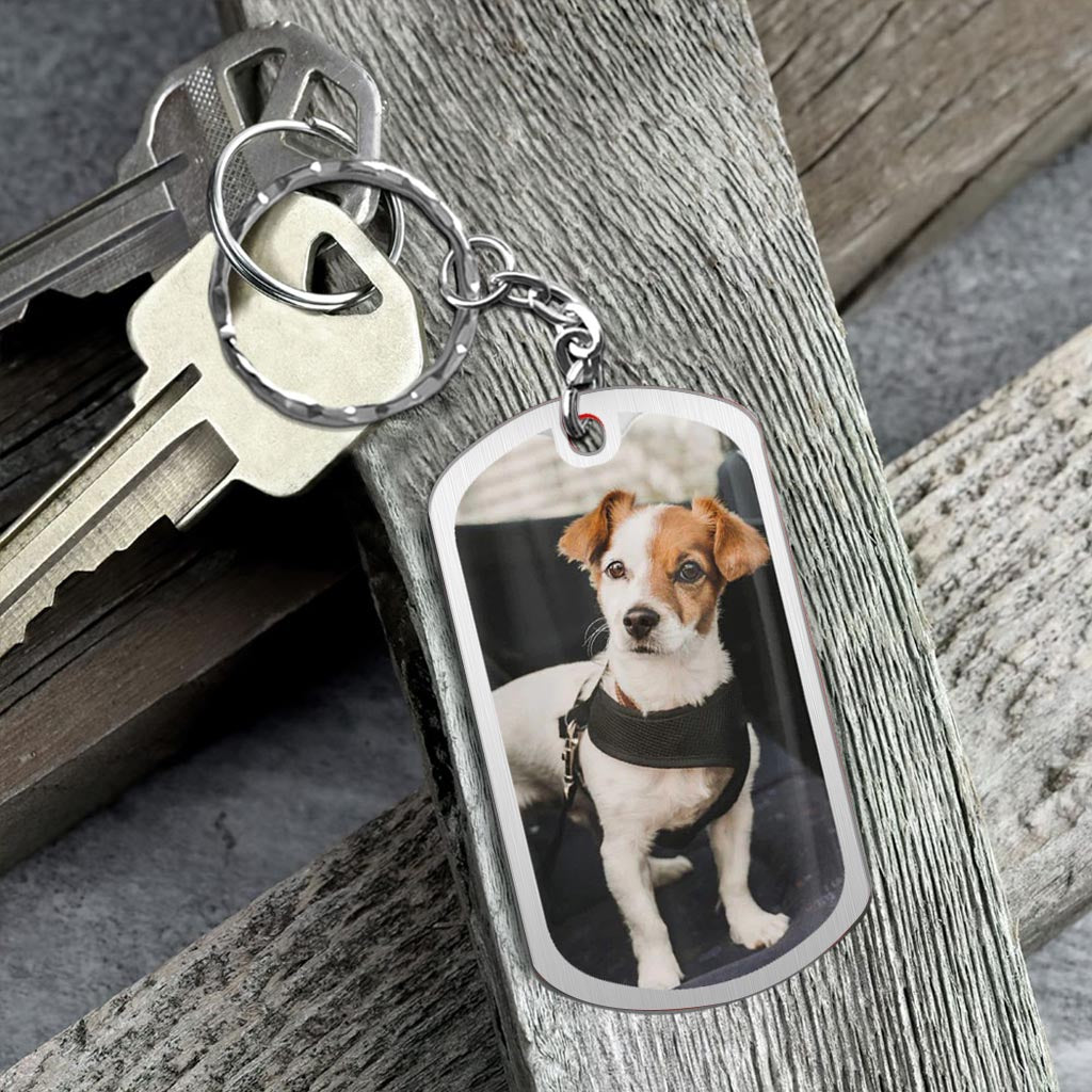 Once By My Side - Personalized Dog Stainless Steel Keychain