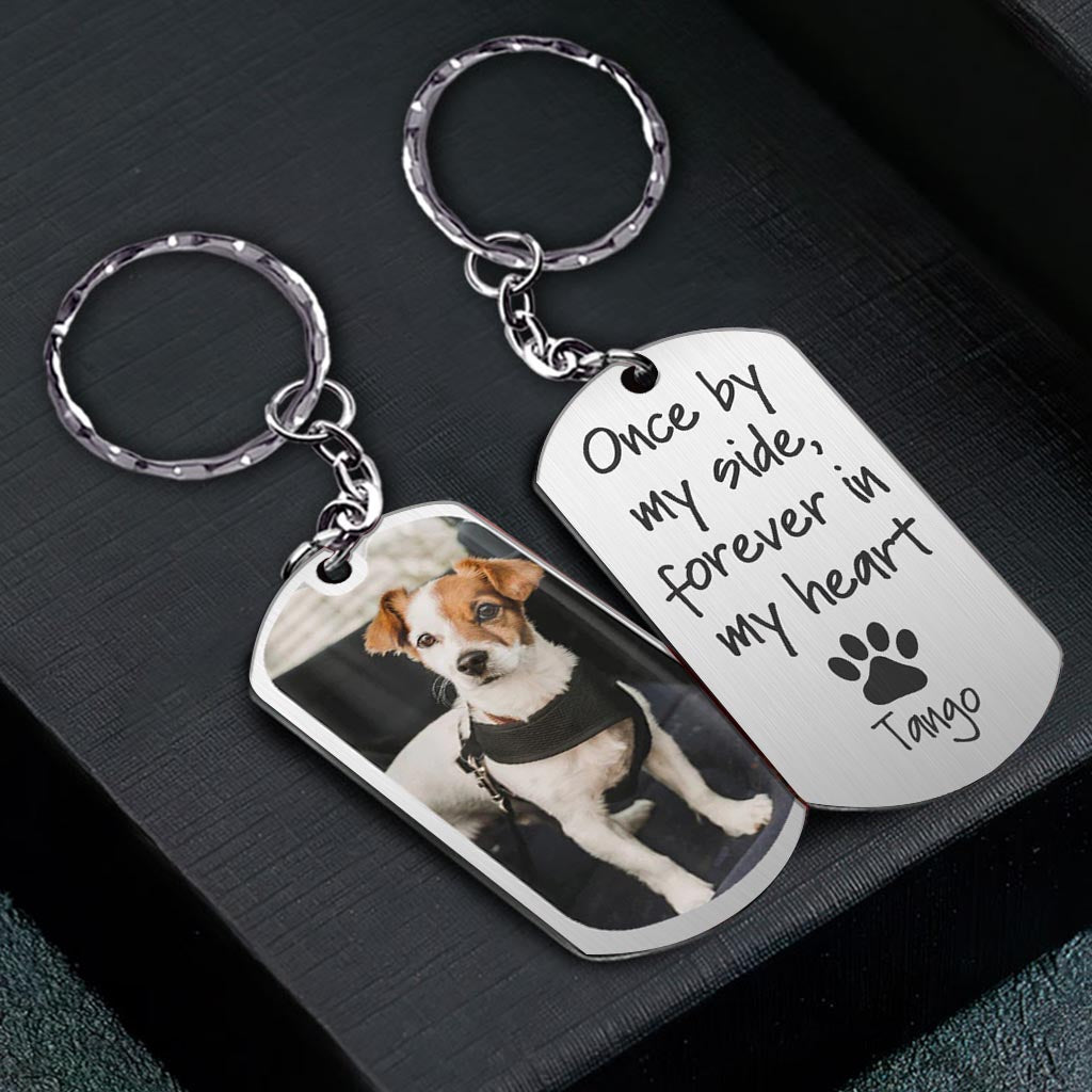 Once By My Side - Personalized Dog Stainless Steel Keychain