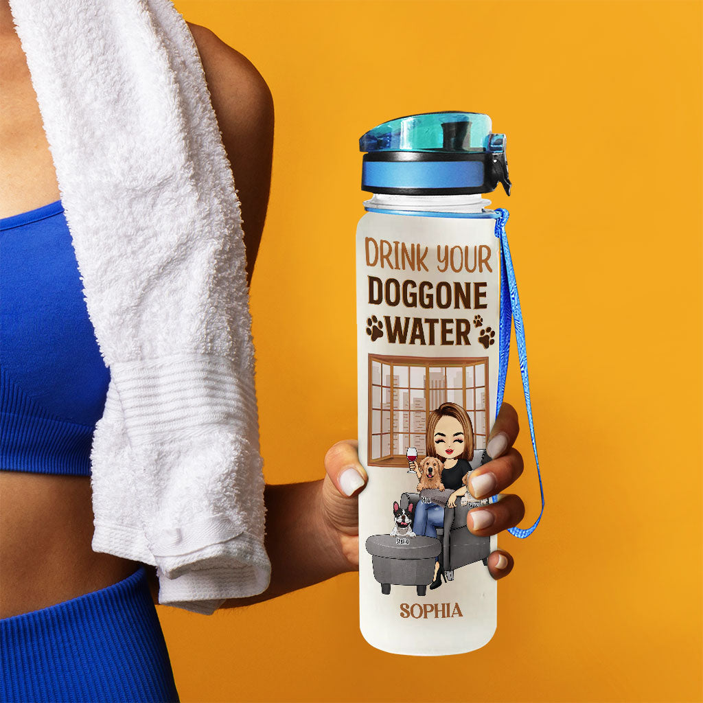 Drink Your Doggone Water - Personalized Dog Water Tracker Bottle