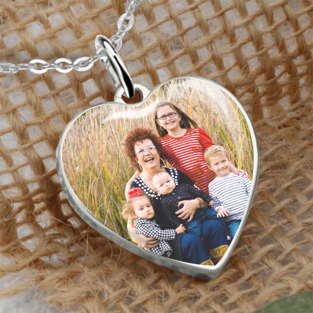 Whenever You Touch This Heart - Personalized Mother's Day Grandma Heart Pendant Necklace
