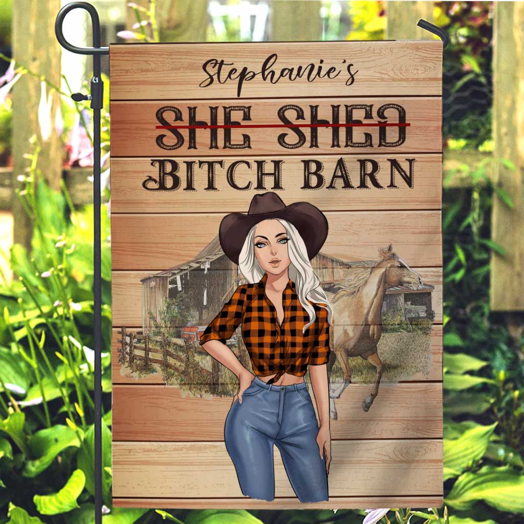 Horse Girl Barn - Personalized Garden Flag