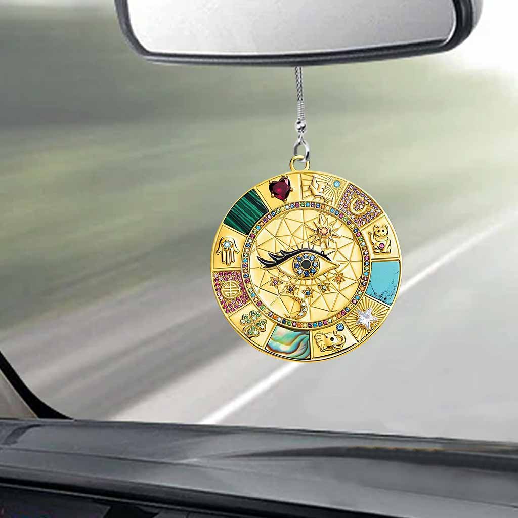 Evil Eye Lucky Symbol - Witch Car Ornament (Printed On Both Sides)