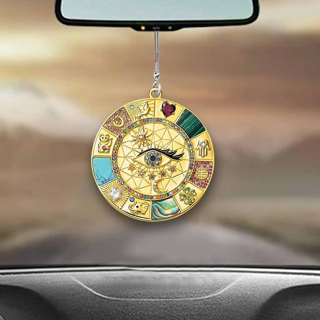 Evil Eye Lucky Symbol - Witch Car Ornament (Printed On Both Sides)