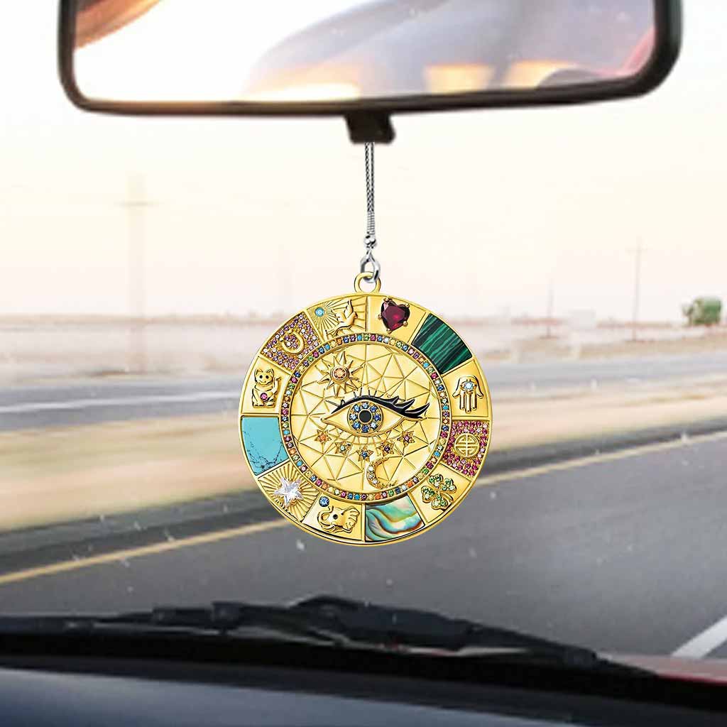 Evil Eye Lucky Symbol - Witch Car Ornament (Printed On Both Sides)