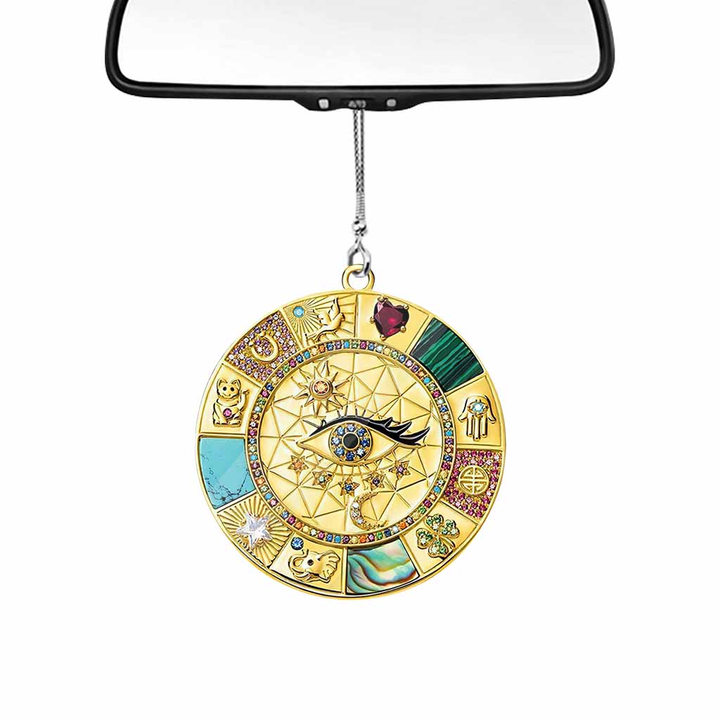 Evil Eye Lucky Symbol - Witch Car Ornament (Printed On Both Sides)