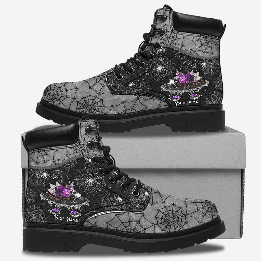 Wicca Spider Web - Personalized Witch All Season Boots