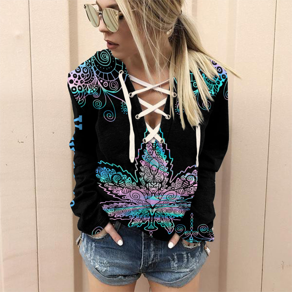 Mandala Holo - Personalized Weed Off Shoulder Long Sleeve Dress