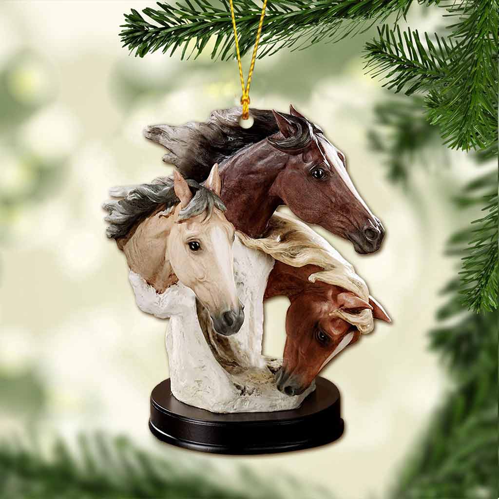 Love Horses - Christmas Ornament (Printed On Both Sides)