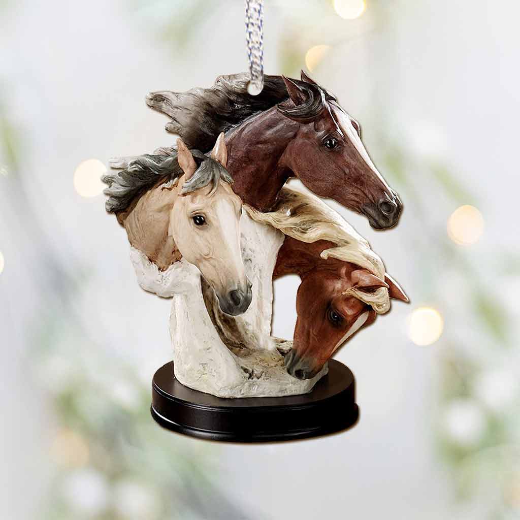 Love Horses - Christmas Ornament (Printed On Both Sides)