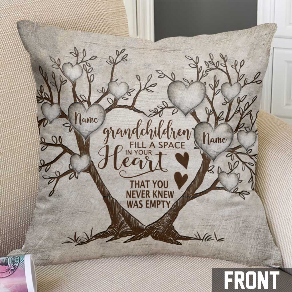 Mom Grandma Family Tree Heart - Personalized Throw Pillow