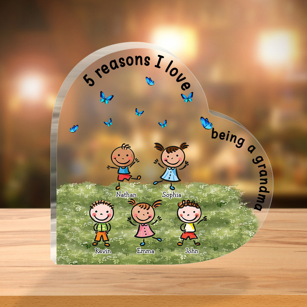 Love Being A Grandma - Personalized Mother's day Grandma Custom Shaped Acrylic Plaque